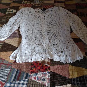 Mist Lace Cotton Cardigan Large